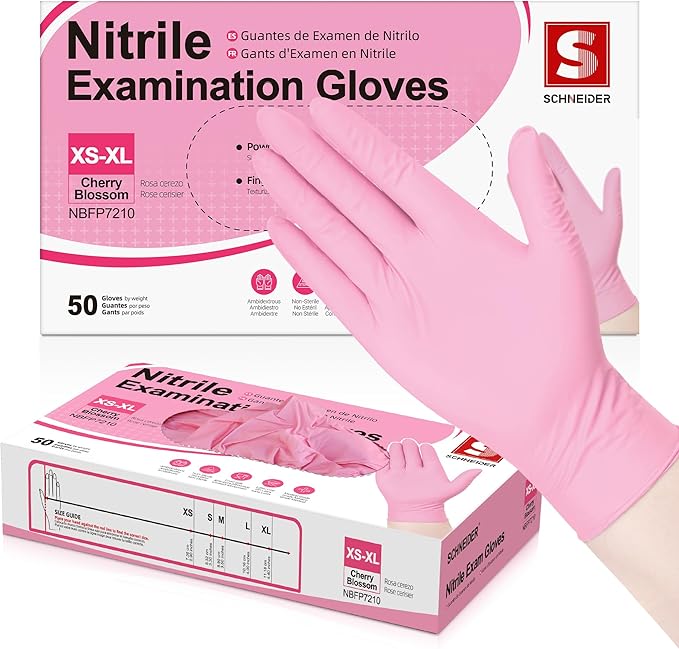 Schneider Nitrile Exam Gloves, 4-mil Medical Gloves Disposable Latex Free by Schneider