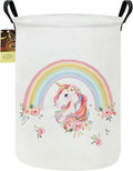 HUNRUNG Laundry Hamper, Large Canvas Fabric Lightweight Storage Basket Toy by HUNRUNG