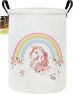 HUNRUNG Laundry Hamper, Large Canvas Fabric Lightweight Storage Basket Toy by HUNRUNG