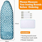 Ironing Board Cover and Pad, 18x49 Extra Wide Thick Iron Padding, Scorch & - Image 6