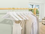 Amber Home 30 Pack Solid Wood Suit Coat Hangers, Smooth White Finish Wooden - Image 6