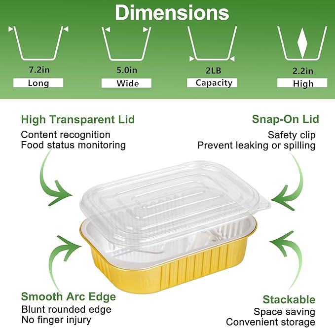 40 Pack 2LB Gold Aluminum Foil Pans - Image 3