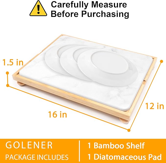 Golener Stone Drying Mat for Kitchen Counter, Dish Drying Pad - Image 6