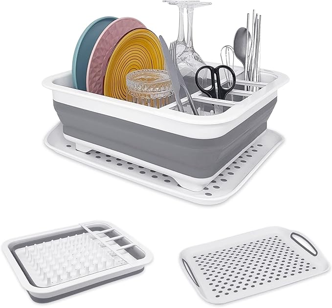 Collapsible Dish Rack with Drainboard by Goderewild