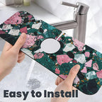 Faucet Draining Mat For Kitchen Sink, Terrazzo Dark Green Diatom Mud Absorbent - Image 5