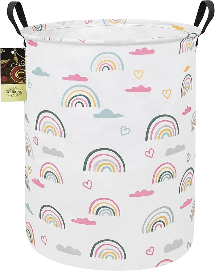 HUNRUNG Laundry Hamper, Large Canvas Fabric Lightweight Storage Basket Toy by HUNRUNG