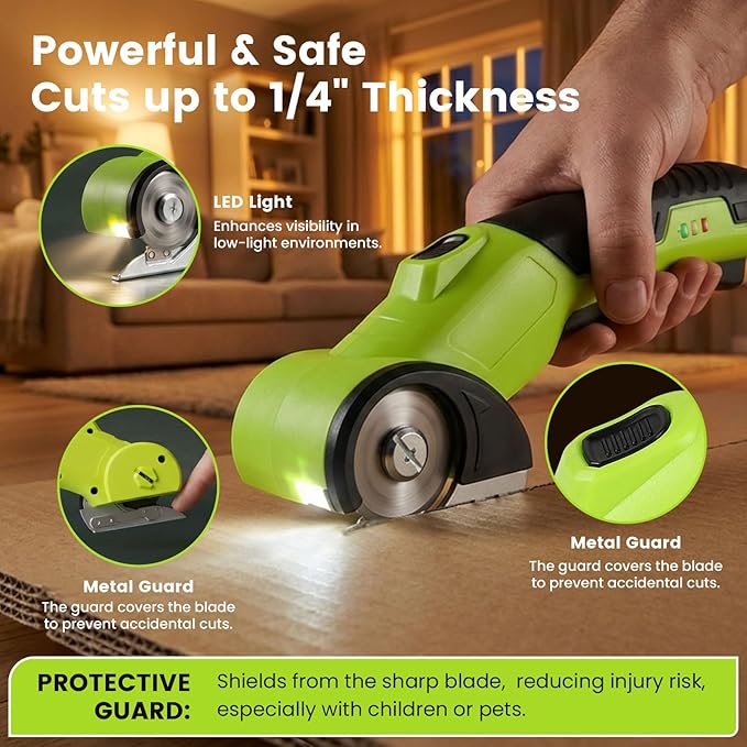 Electric Scissors & Cardboard Cutter, 4V Cordless Power Box Cutter - Image 3