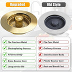 Kitchen Sink Drain Strainer, 3 in 1 Pop Up Kitchen Sink Stopper, - Image 5