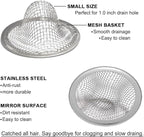 1.0" Bathroom Sink Drain Strainers, Mop Pool, RV Sink, Stainless Steel Drain - Image 4
