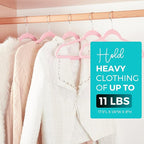 HOUSE DAY Premium Velvet Hangers 100 Pack Light Pink, Non-Slip Flocked Felt - Image 6