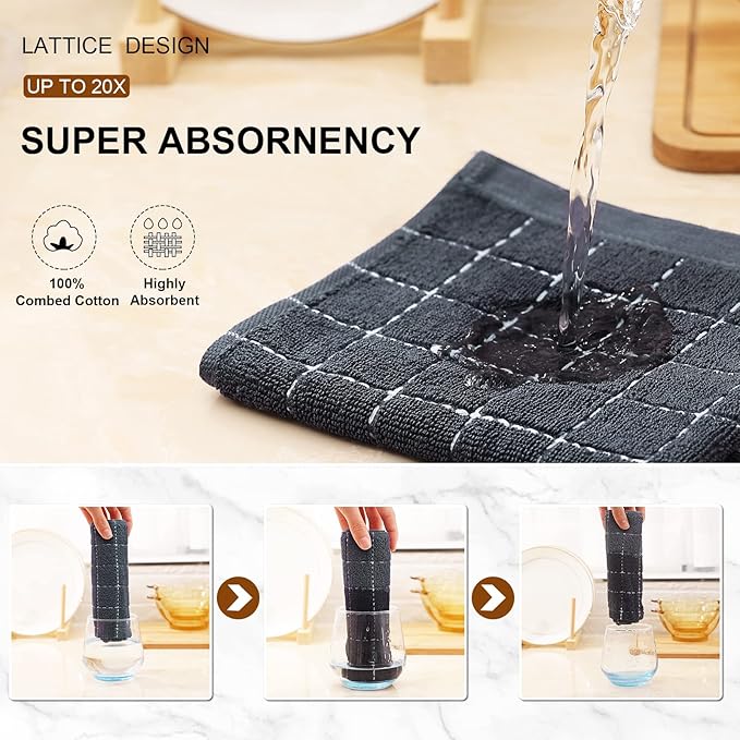 Mordimy 100% Cotton Terry Cloth Kitchen Towels, Super Soft and Absorbent Dish - Image 3