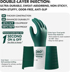 Vgo... Household Cleaning Gloves, Double-layer, Lined Dishwashing Gloves - Image 2