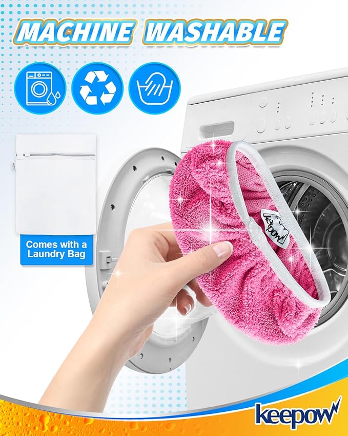 KEEPOW 4 Pack Reusable Mop Pads Compatible - Image 4