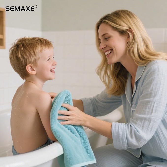 SEMAXE 6-Pack Blue Hand Towels - Image 8
