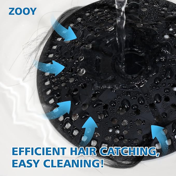 ZOOY Shower Drain Hair Catcher, 2 Pack 5.5 Inch Silicone Large Drain Cover - Image 7