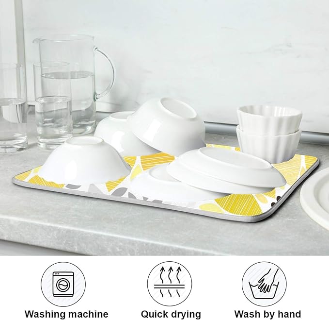 Super Absorbent Dish Drying Mat, Microfiber Fast-Drying Dish Mat, Kitchen Dish - Image 7