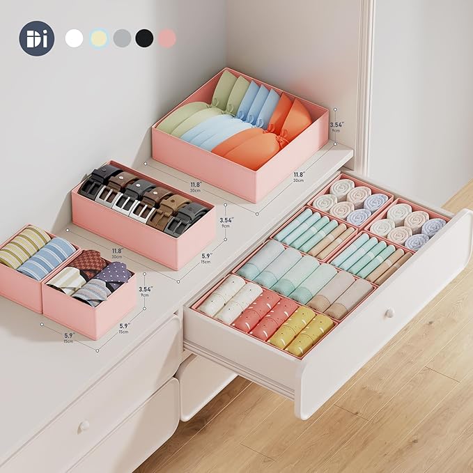 DIMJ Drawer Organizer Clothes Storage- 18 Pack Baby Dresser Organizer - Image 2