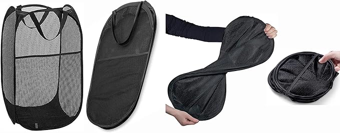 2 Pack Pop Up Laundry Hampers, Collapsible Mesh Laundry Basket, Foldable - Image 7
