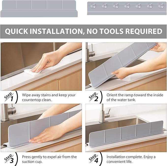 23Inch Sink Splash Guard – Extended Length & Tall Silicone Kitchen Sink Splash - Image 5