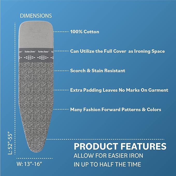 Bartnelli Ironing Board Cover and Pad, Made in Europe - Image 5