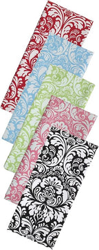 DII Cotton Dish Towel Set Damask Print, Tango Red - Image 9