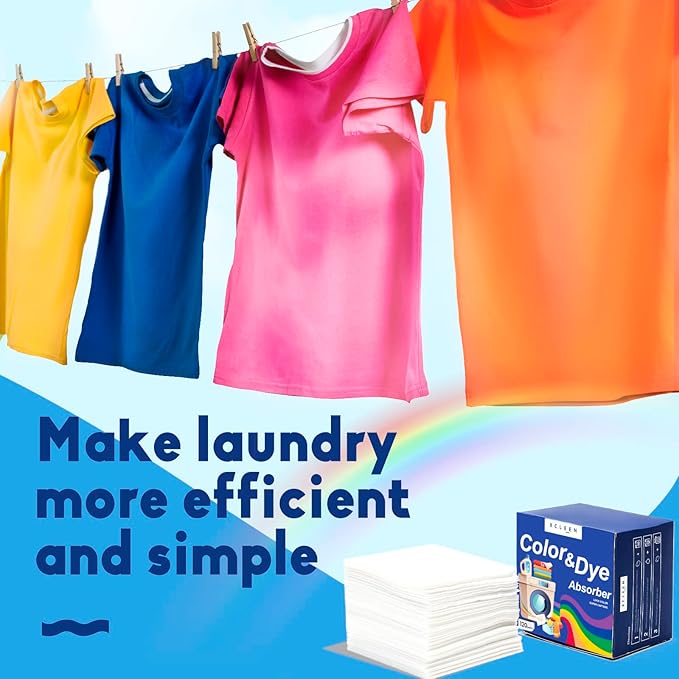 Color Absorber Laundry Sheets 120 Count, Dye Catcher to Prevent Clothes from - Image 6