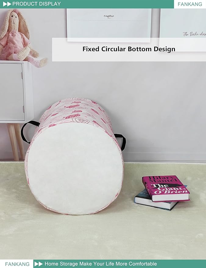 FANKANG Storage Basket, Nursery Hamper Canvas Laundry Basket Foldable - Image 6
