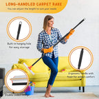 Carpet Rake for Pet Hair Removal, Stair Carpets and Couch Cleaning Rake - Image 2