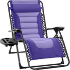 Best Choice Products Oversized Padded Zero Gravity Chair, Folding Outdoor Patio Recliner, XL Anti Gravity Lounger for Backyard w/Headrest, Cup Holder, Side Tray, Polyester Mesh - Purple/Violet by BestChoiceProducts
