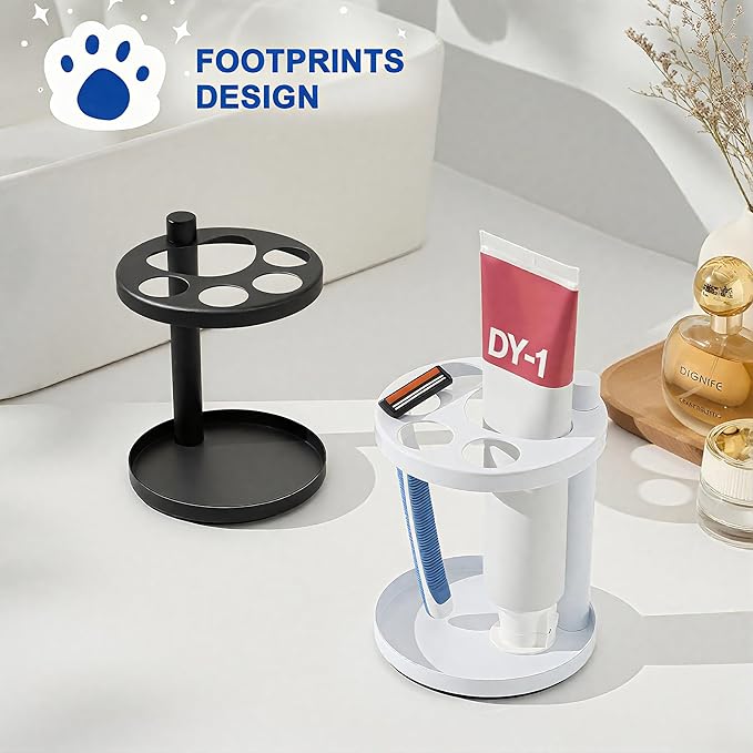 Metal Toothbrush Holder Stand for Bathroom: Stainless Steel Ventilated Organizer - Image 4