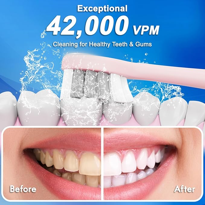 Sonic Electric Toothbrush for Adults & Kids, Rechargeable Electric Toothbrush - Image 6