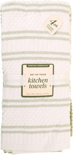 MosJos Kitchen Towels, Cotton Hand Towels, Sage Green and Cream Ribbed - Image 9