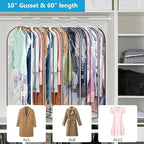 60" Clear Clothes Hangers with Smooth Side Zipper, 4 Pack - Image 3