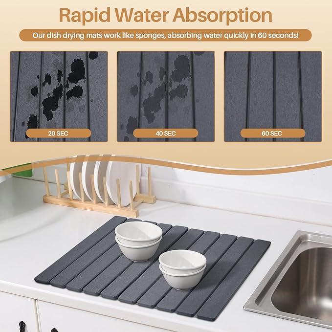 2 PCS Quick Dry Stone Dishes Mats - Image 8