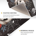 Halloween Dish Drying Mat for Kitchen Counter Spooky Pumpkins Spiderweb Super - Image 3