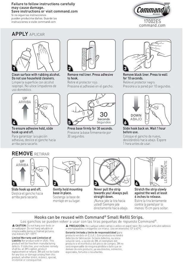 Command Small Utility Hooks, 24 Hooks and 28 Strips, Damage-Free Hanging Wall - Image 9