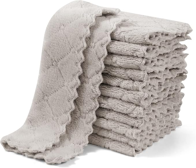 UMANI 12 Pack Kitchen Dish Cloths, Ultra Soft Absorbent Quick Drying Dish Towels by UMANI