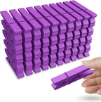 50PCS Colored Wooden Clothespins, 2.9inch Purple Clothes Pins by HONGYUTAI