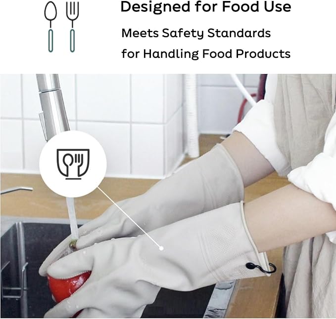 Myungjin 2 Pairs Reusable Waterproof Non-Slip Honeycomb Grip Latex Rubber Gloves - Image 7