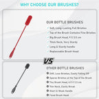 15.7" Silicone Bottle Brush, ddLUCK Water Bottle Cleaner Brush - Image 8
