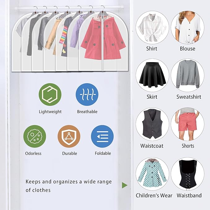 12-Pack Hanging Garment Bags - Image 3