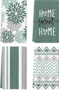 Artoid Mode Green Home Sweet Home Stripes Boho Spring Kitchen Towels Dish Towels by ArtoidMode