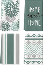 Artoid Mode Green Home Sweet Home Stripes Boho Spring Kitchen Towels Dish Towels by ArtoidMode
