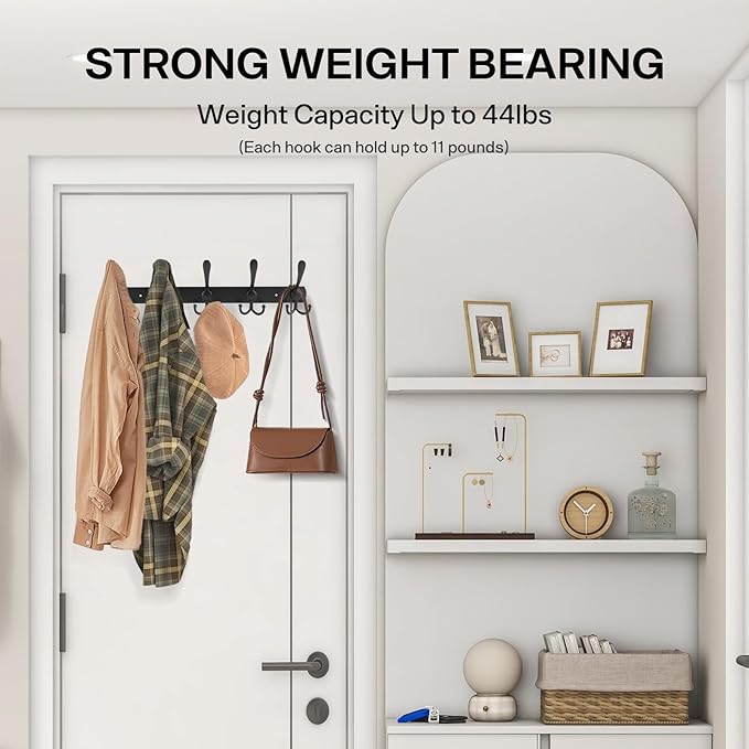 Black Wall Mounted Coat Rack – L-Shaped Towel Rack - Image 3
