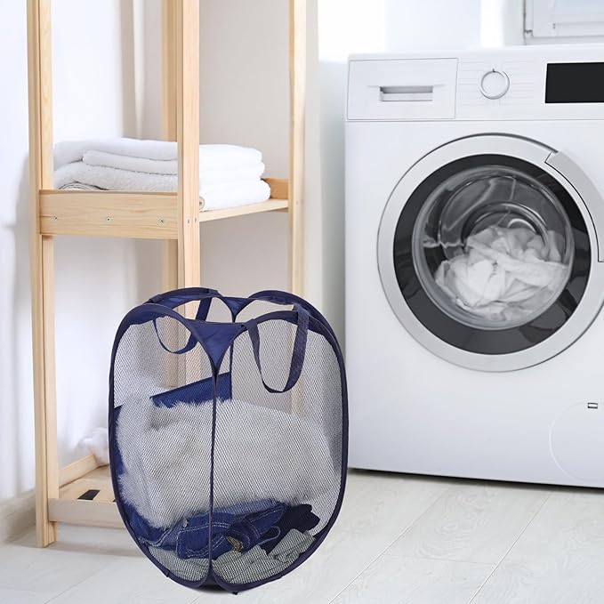 6Pcs Pop up Hampers for Laundry Foldable Mesh Laundry Hamper Baskets - Image 5