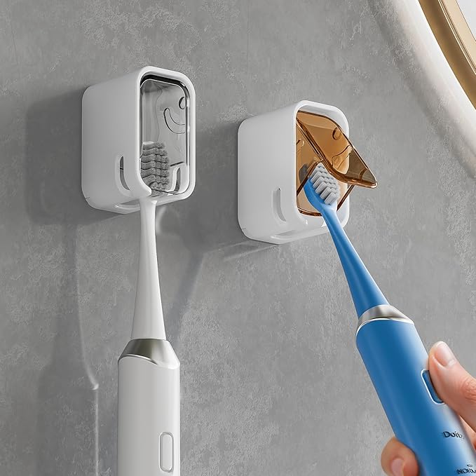 Toothbrush Holders for Bathroom【Innovation Single Slot Design】 2PCS Toothbrush by MOPMS