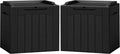 Flamaker 2 Pack Deck Box 31 Gallon Waterproof Resin Storage Box with Lid Indoor Outdoor Delivery Box Storage Bin for Patio Cushions (Black) by Flamaker