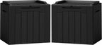 Flamaker 2 Pack Deck Box 31 Gallon Waterproof Resin Storage Box with Lid Indoor Outdoor Delivery Box Storage Bin for Patio Cushions (Black) by Flamaker