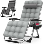 Suteck Zero Gravity Chair, Reclining Camping Lounge Chair w/Removable Cushion, Upgraded Lock and Cup Holder, Reclining Patio Chairs Folding Recliner for Indoor and Outdoor by Suteck