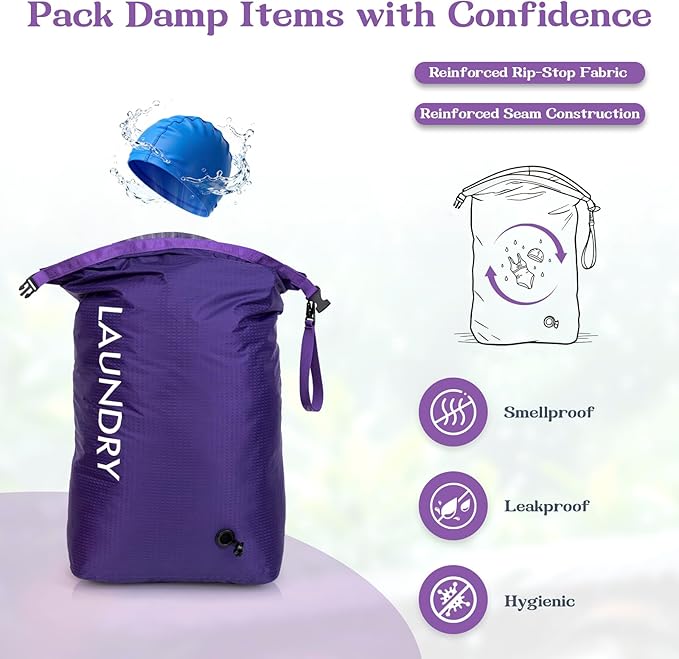Travel Laundry Bag, Vacuum Compression Dirty Clothes Travel Bag, Waterproof - Image 3